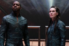 Stephan James and Lena Headey in Beacon 23